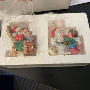 1996 Danbury Mint McMemories Colllectible Club Set Of 2 Ornaments Mikey's Santa